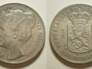 Koningin Wilhelmina ½ gulden 1909