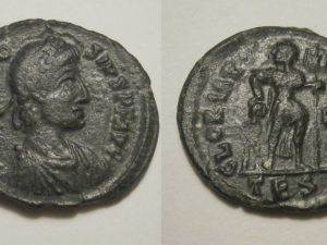Theodusius I AE4 -GLORIA ROMANORVM- 384/8 AD - TES B -  -R-