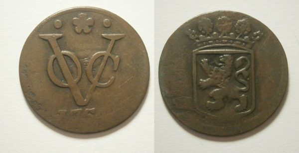 Holland VOC Duit 1754 - R - zeldzaam