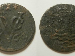 Zeeland VOC Duit 1764 - R - zeldzaam