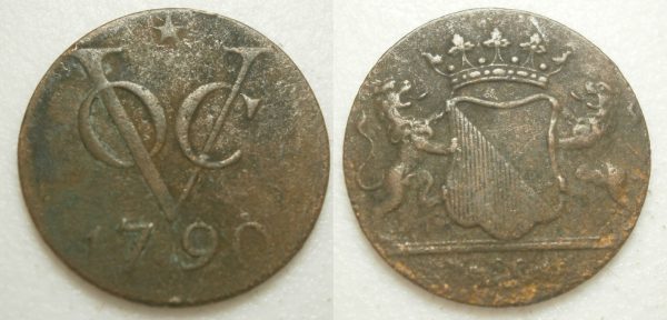 Utrecht VOC Duit 1790 (1840/3) mmt ster