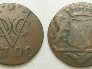 Utrecht VOC Duit 1790 (1827) mmt  punt-ster-punt